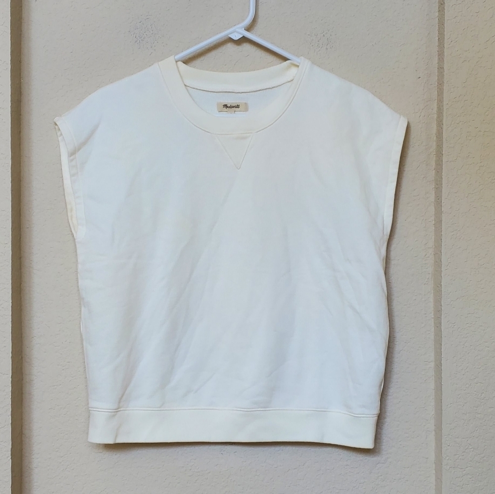Madewell Sleeveless French Terry Sweatshirt.   Size Small